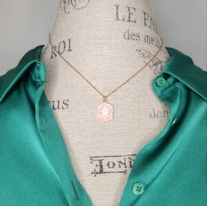 Pink Gold Starburst Necklace